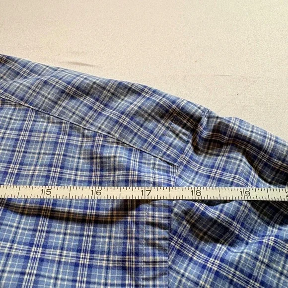 Polo Ralph Lauren Mens S Blue Plaid Short Sleeve Button Down Classic Fit Shirt - Picture 7 of 9